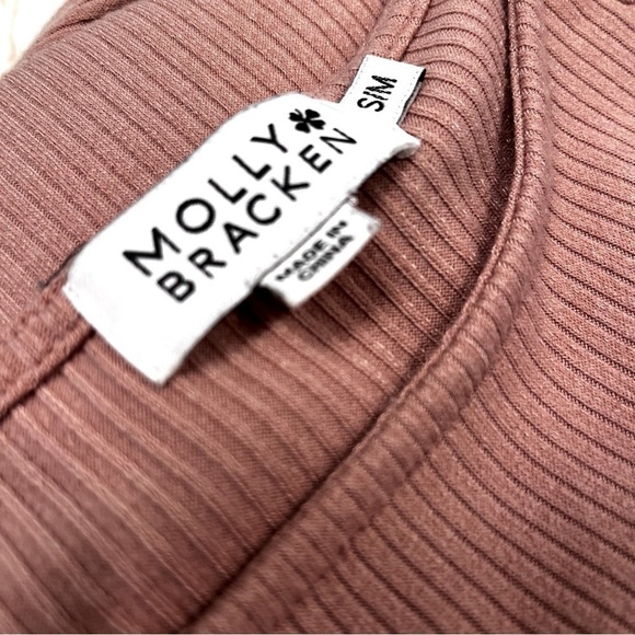 ☀️ $10 Blowout Molly Bracken bow tie pastel peach pink top size Small - Picture 5 of 6